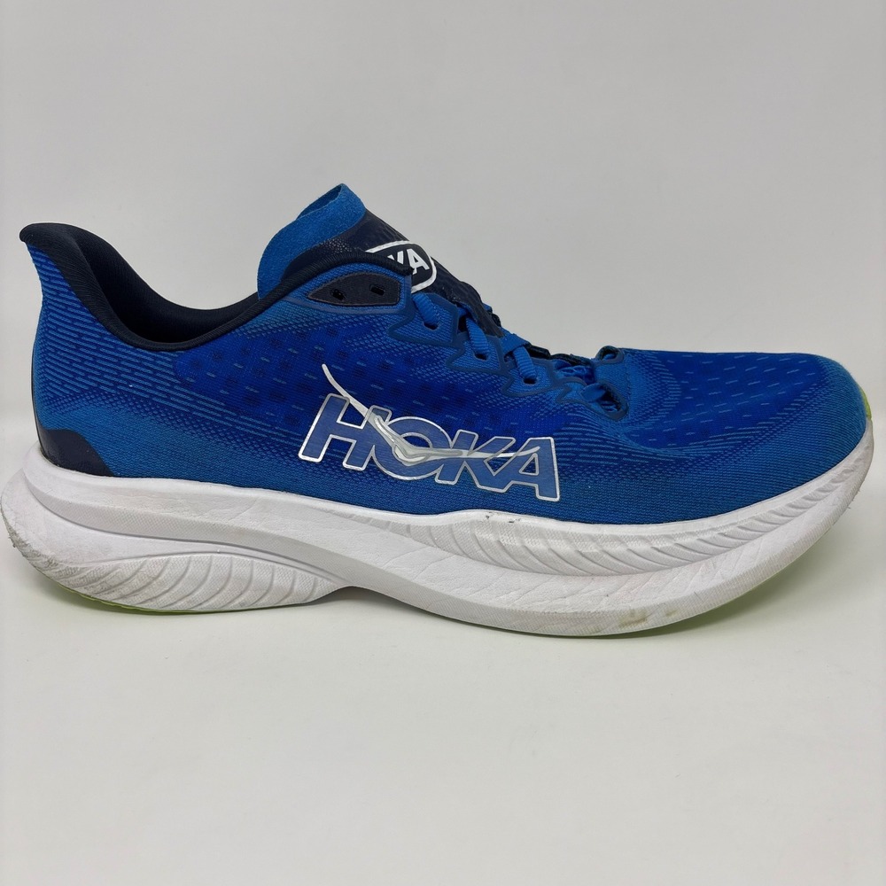Hoka Mach 6 Mens Size 11.5 Blue White Athletic Running Shoes (1147790 ECC)